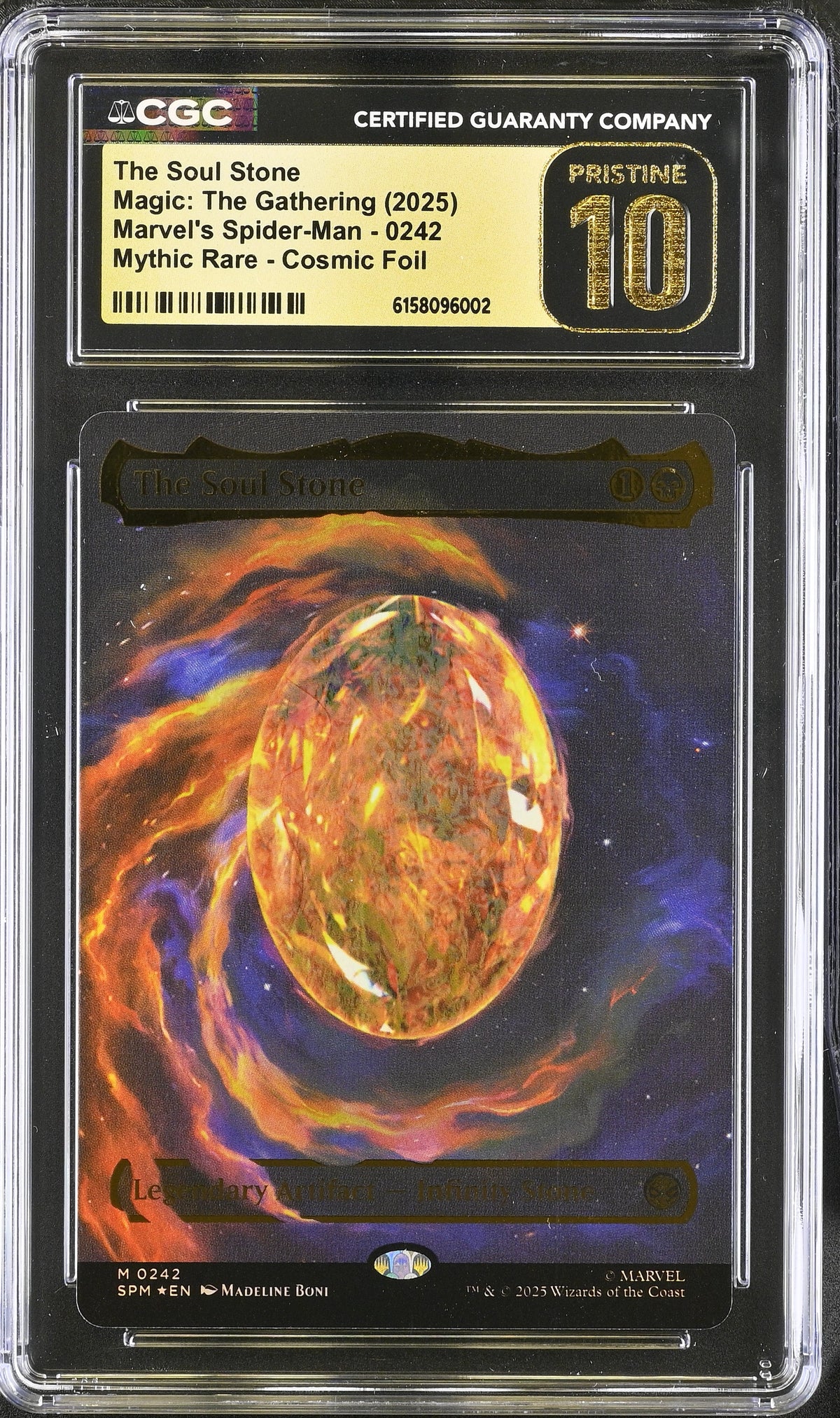 The Soul Stone | Marvel's Spider-Man | Mythic Rare | CGC Pristine 10 — front