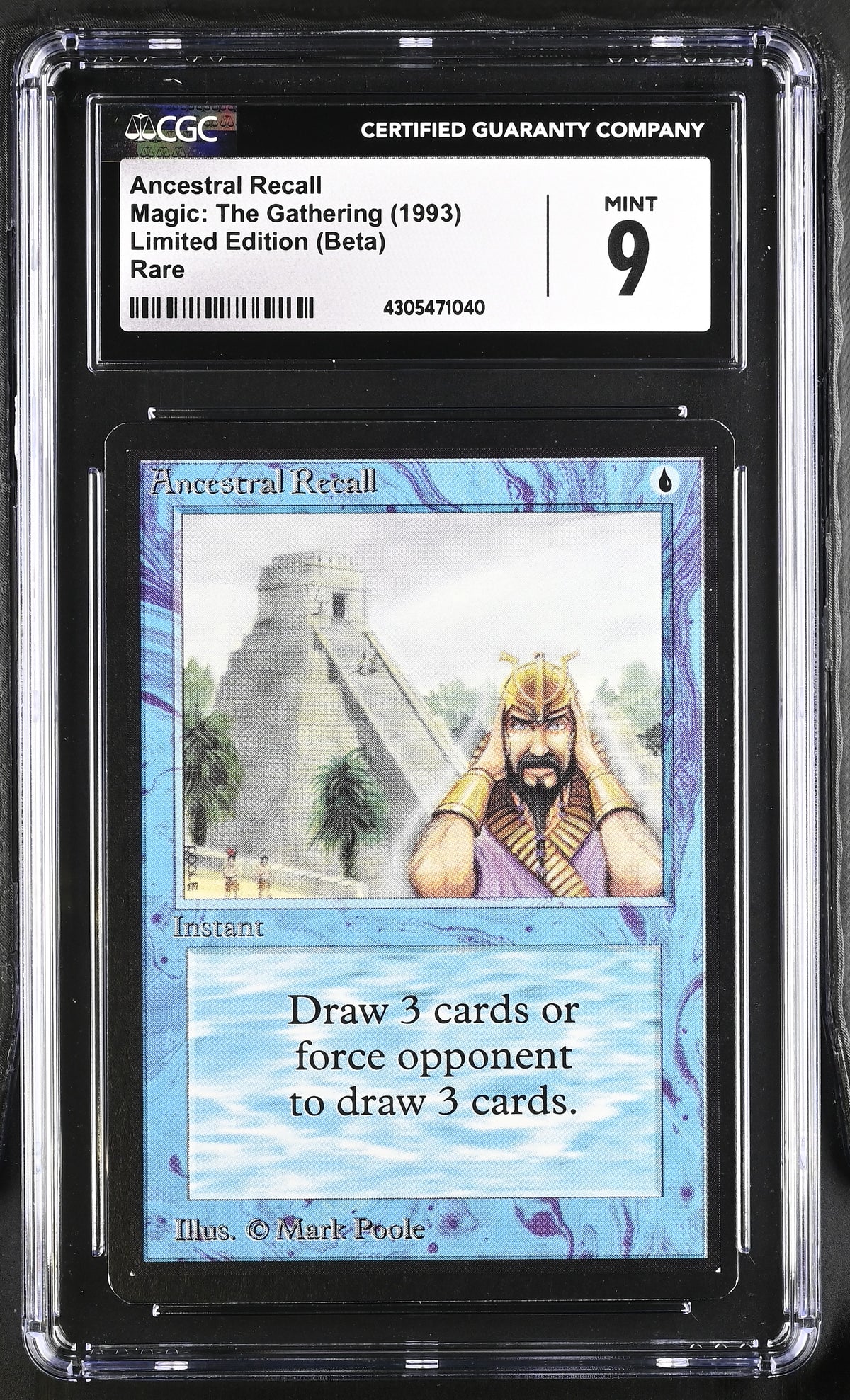 Ancestral Recall | Limited Edition (Beta) | Rare | Non-Foil | CGC | Mint 9 — front
