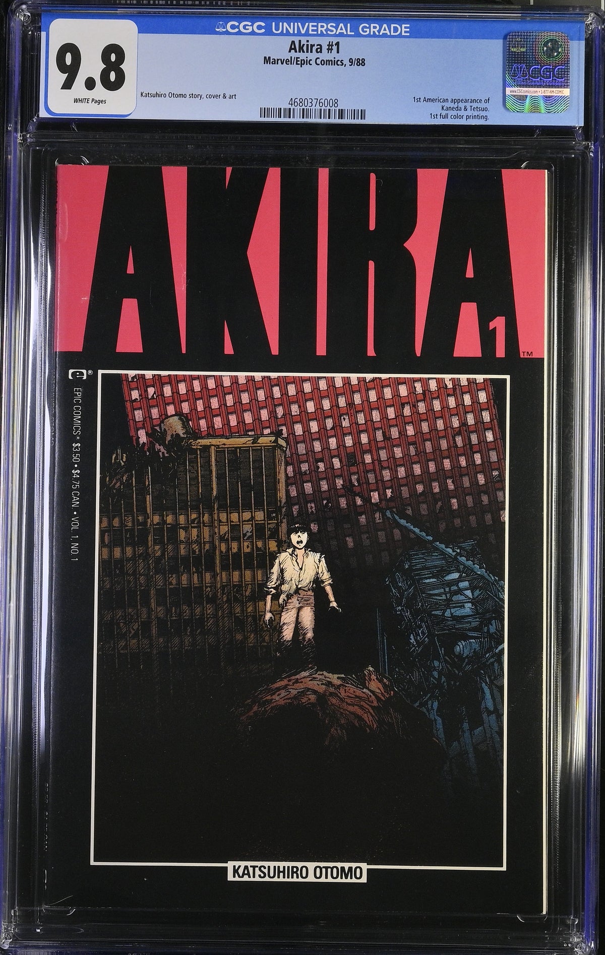 Akira #1 | 1988 | First American Appearance of Kaneda & Tetsuo | CGC 9.8 | White Pages — front