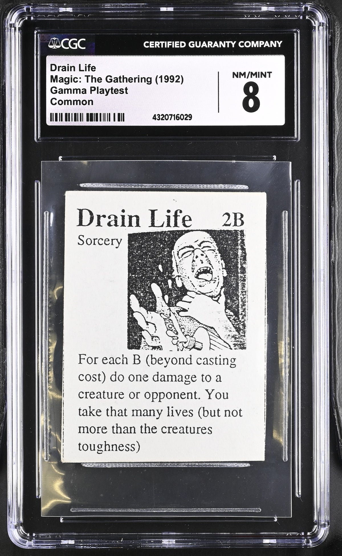Drain Life | Gamma Playtest | CGC | NM/Mint 8 — front
