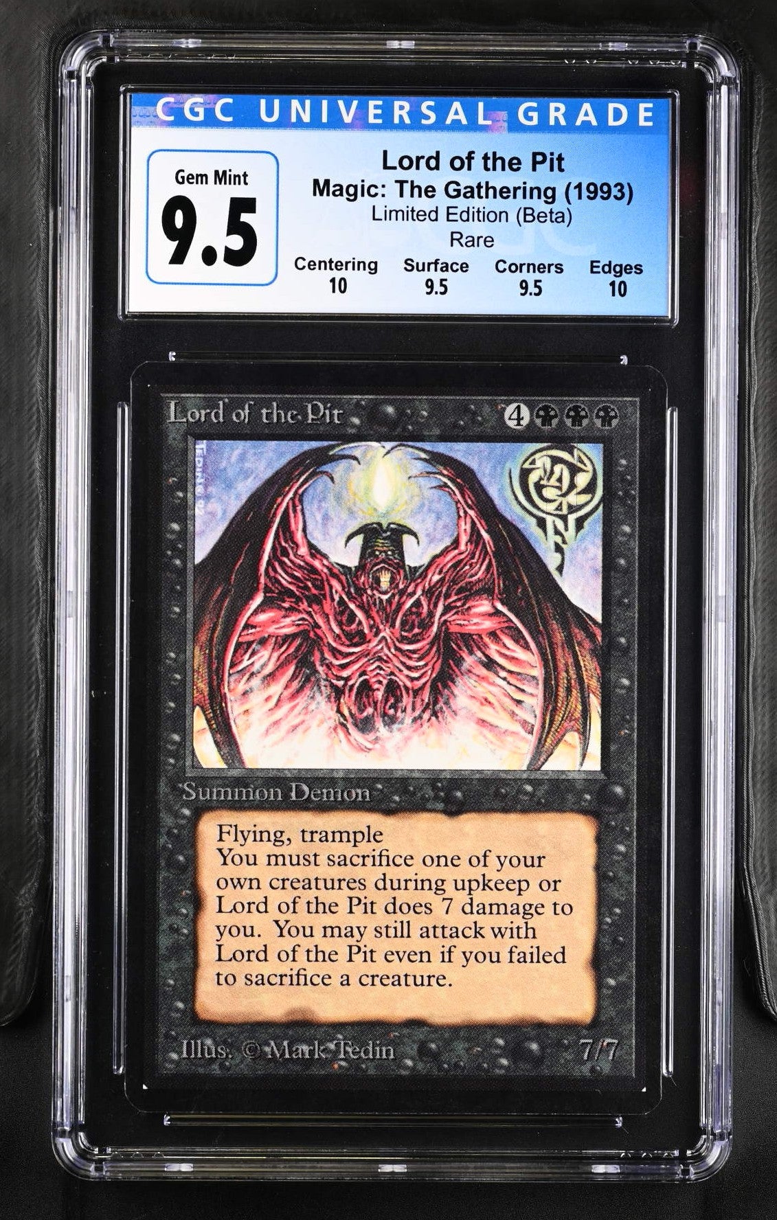 Lord of the Pit | Limited Edition (Beta) | Rare | Non-Foil | CGC | Gem Mint 9.5 — front