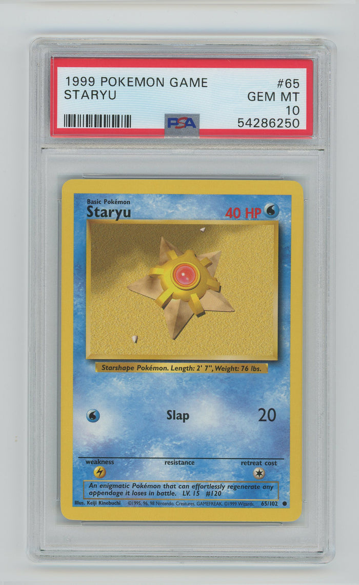 Staryu | 1999 Pokemon Game Set | PSA 10 — front
