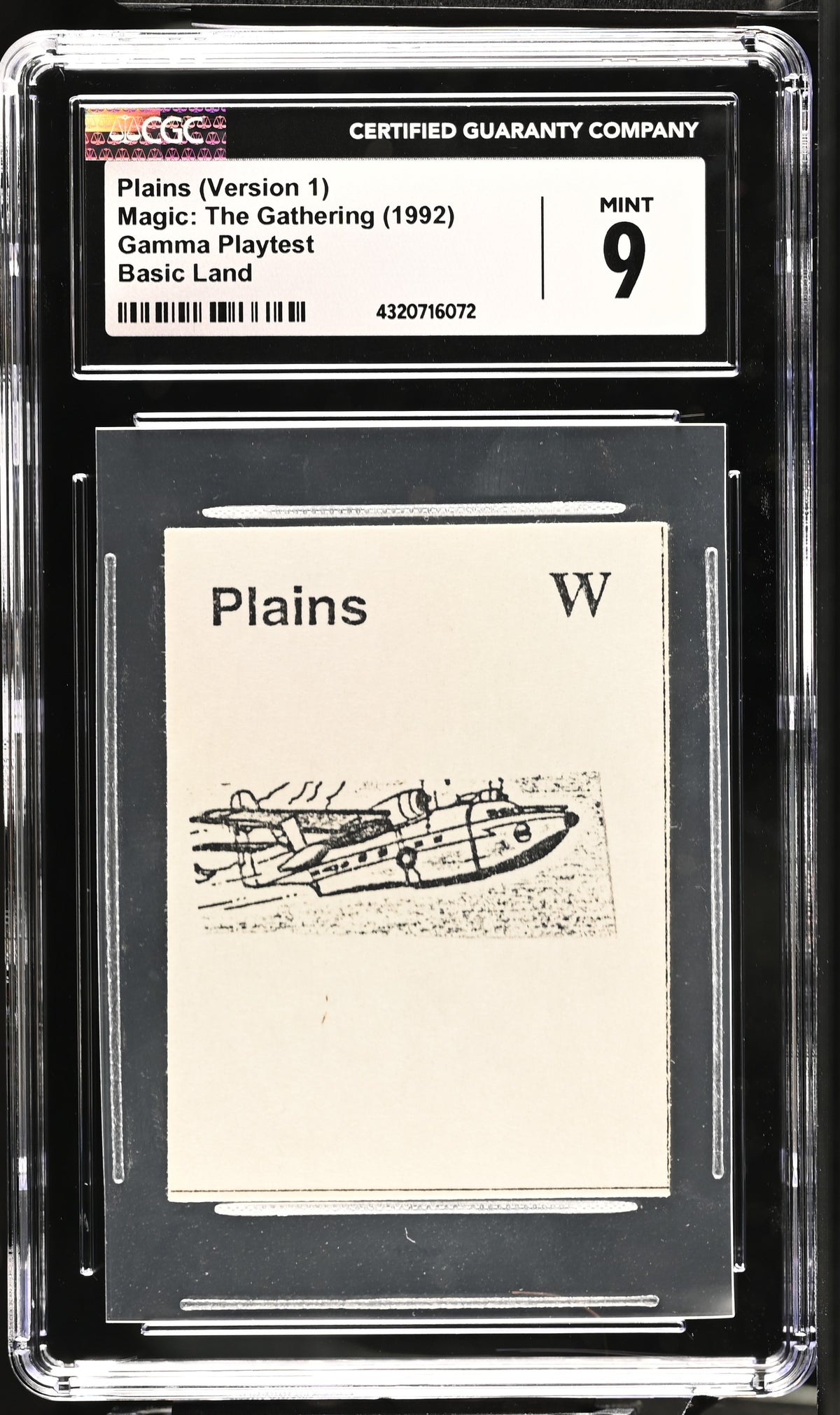 Plains (Version 1) | Gamma Playtest | CGC | Mint 9 — front