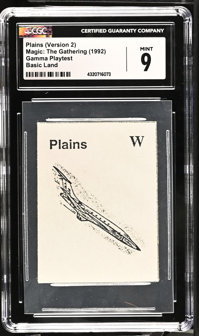 Plains (Version 2) | Gamma Playtest | CGC | Mint 9 — front