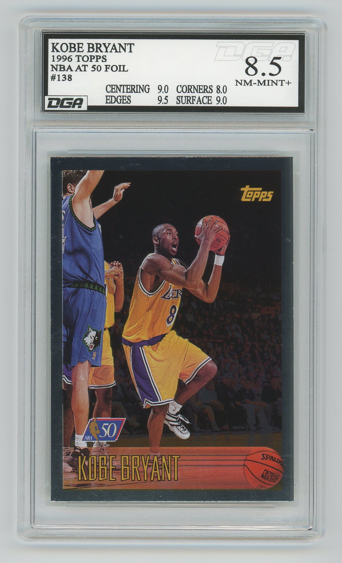 Kobe Bryant | 1996 Topps | NBA at 50 Foil | DGA 8.5 — front