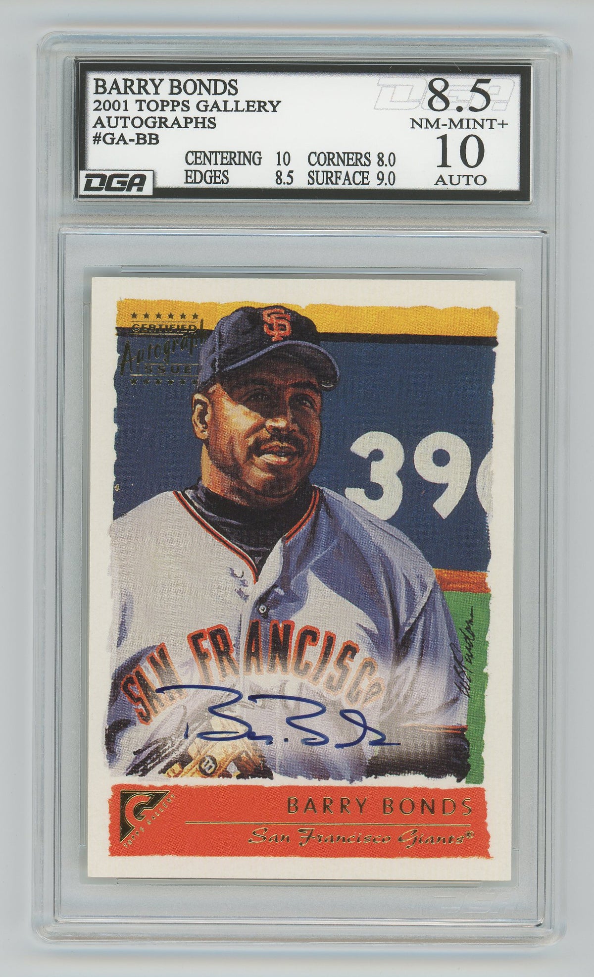 Barry Bonds | 2001 Topps | Gallery Auto | DGA 8.5 — front