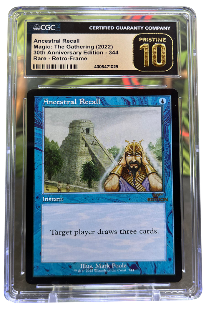 Ancestral Recall | 30th Anniversary Edition | Rare | Retro-Frame | CGC | Pristine 10 — front