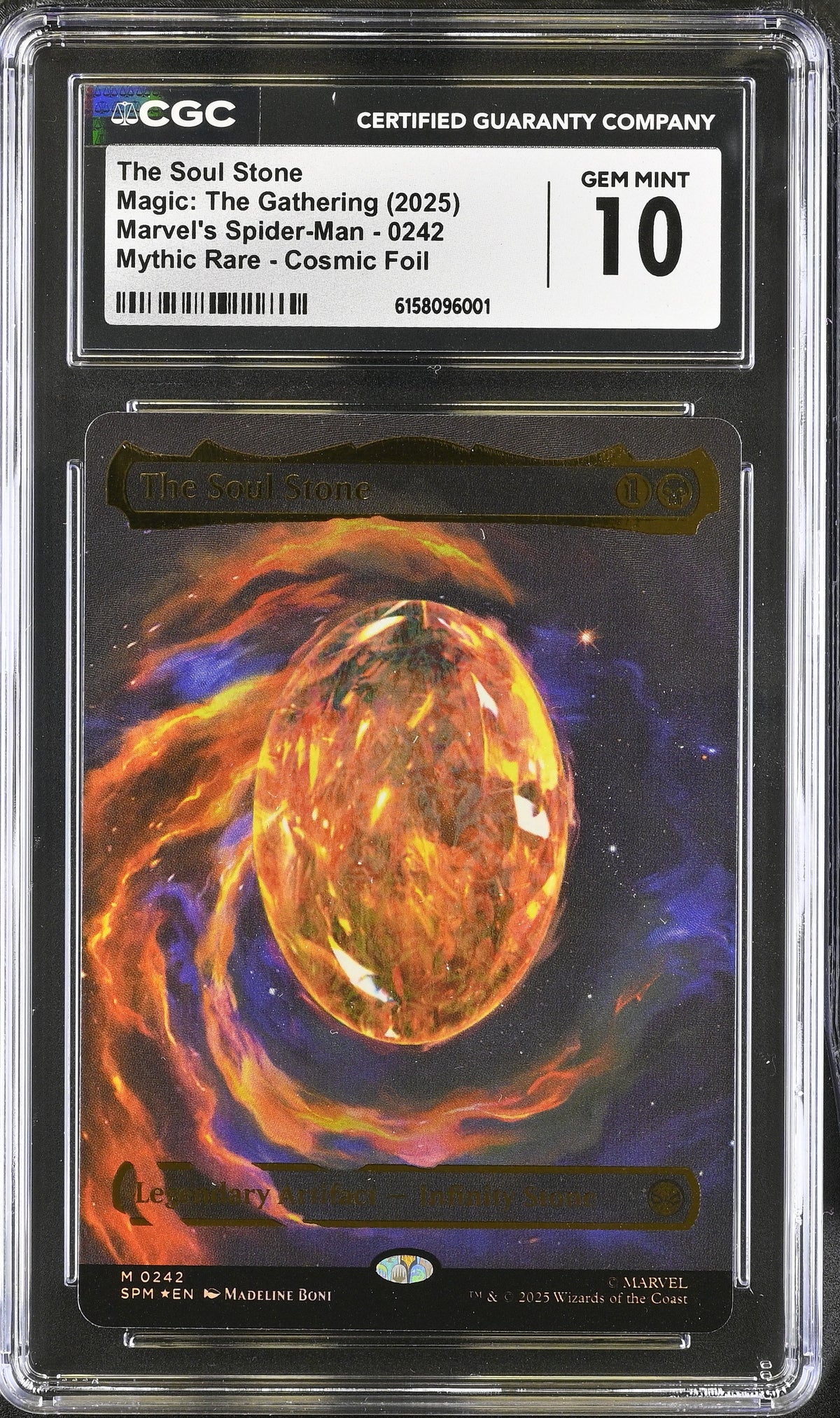 The Soul Stone | Marvel's Spider-Man | Mythic Rare | CGC Gem Mint 10 — front
