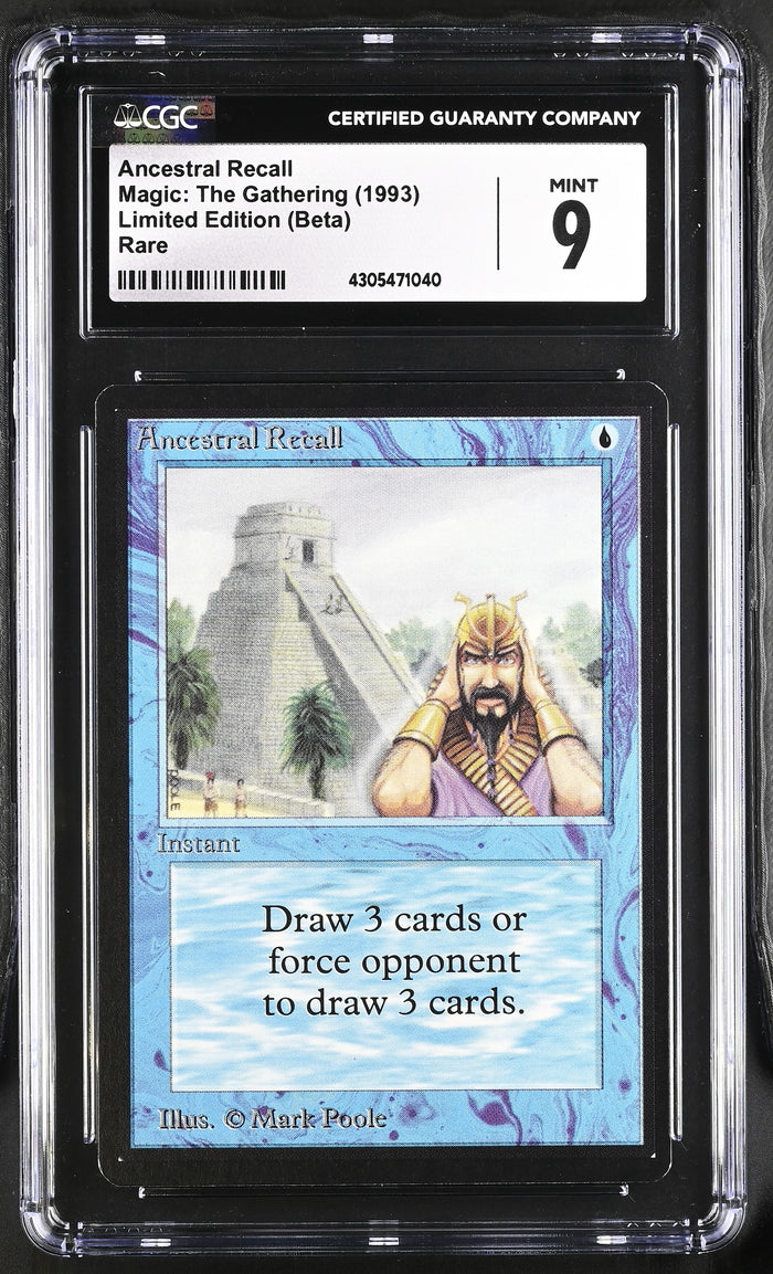 Ancestral Recall | Limited Edition (Beta) | Rare | Non-Foil | CGC | Mint 9 — front