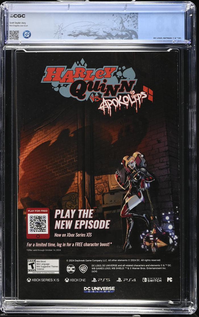 Absolute Batman #1 | 2024 | First Printing | CGC 9.8 | White Pages — reverse