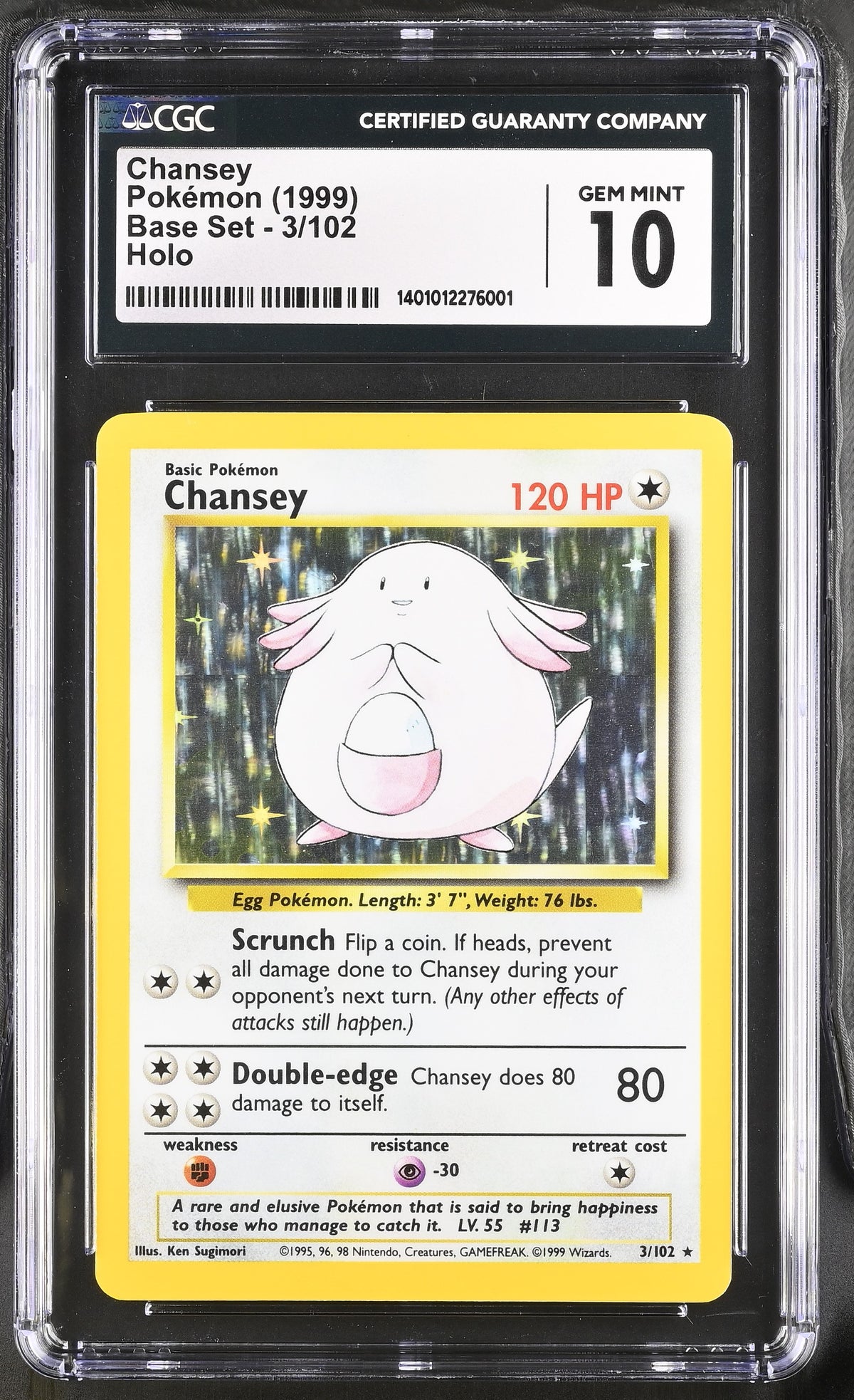 Chansey | 1999 Pokemon Game Set | Holo | CGC 10 — front
