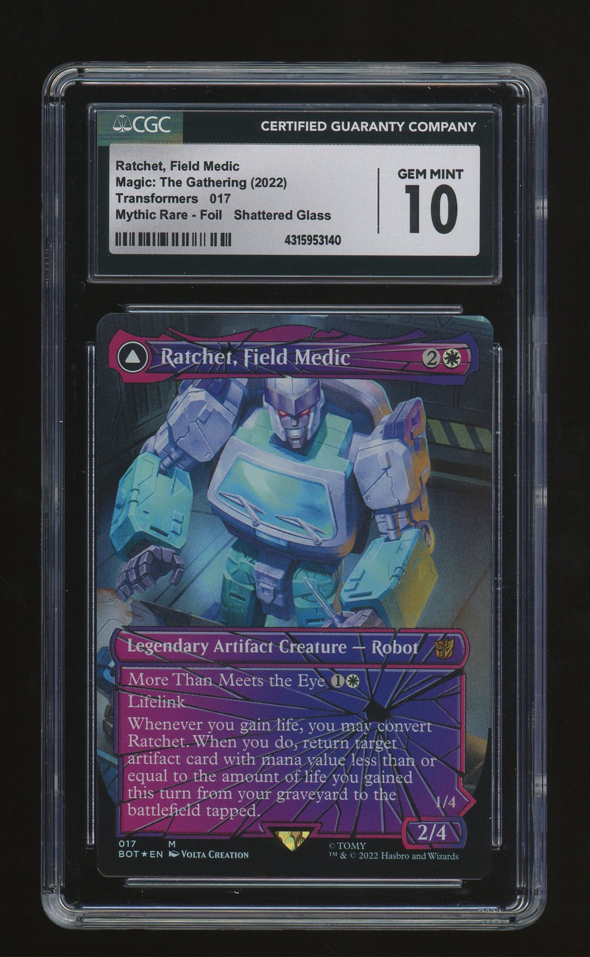 Ratchet, Field Medic | Transformers (2022) | Foil | Shattered Glass | CGC 10 — front