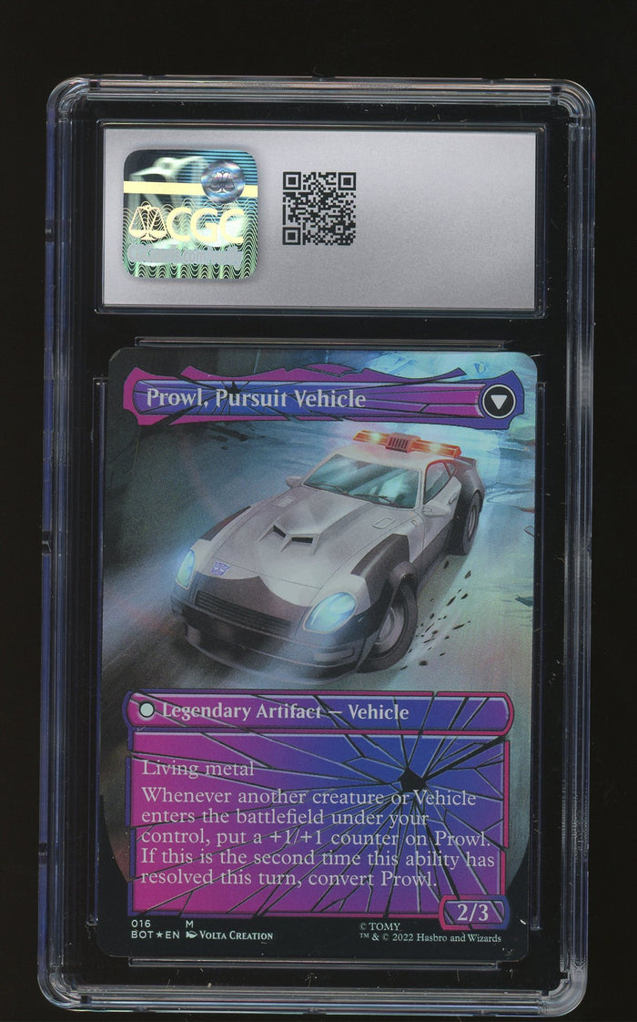 Prowl, Stoic Strategist | Transformers (2022) | Foil | Shattered Glass | CGC 8 — reverse