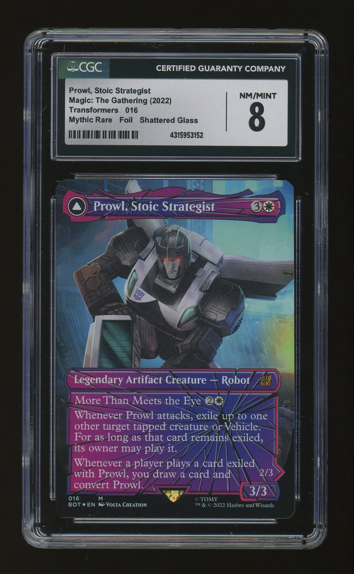 Prowl, Stoic Strategist | Transformers (2022) | Foil | Shattered Glass | CGC 8 — front