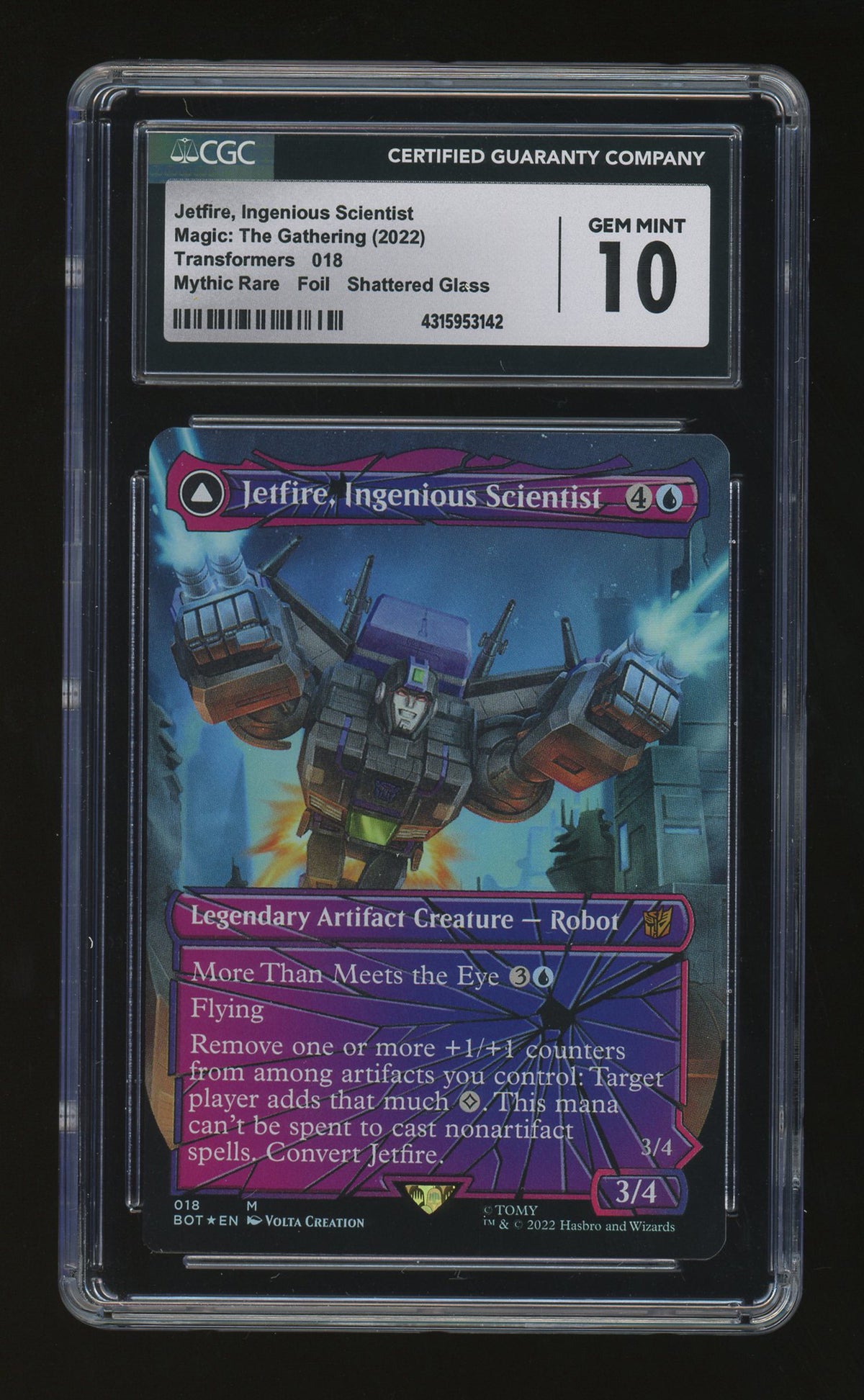 Jetfire, Ingenious Scientist | Transformers (2022) | Foil | Shattered Glass | CGC 10 — front