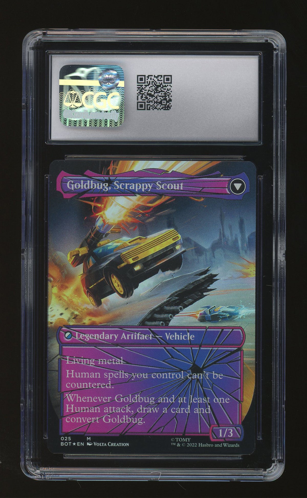 Goldbug, Humanity's Ally | Transformers (2022) | Foil | Shattered Glass | CGC 10 — reverse