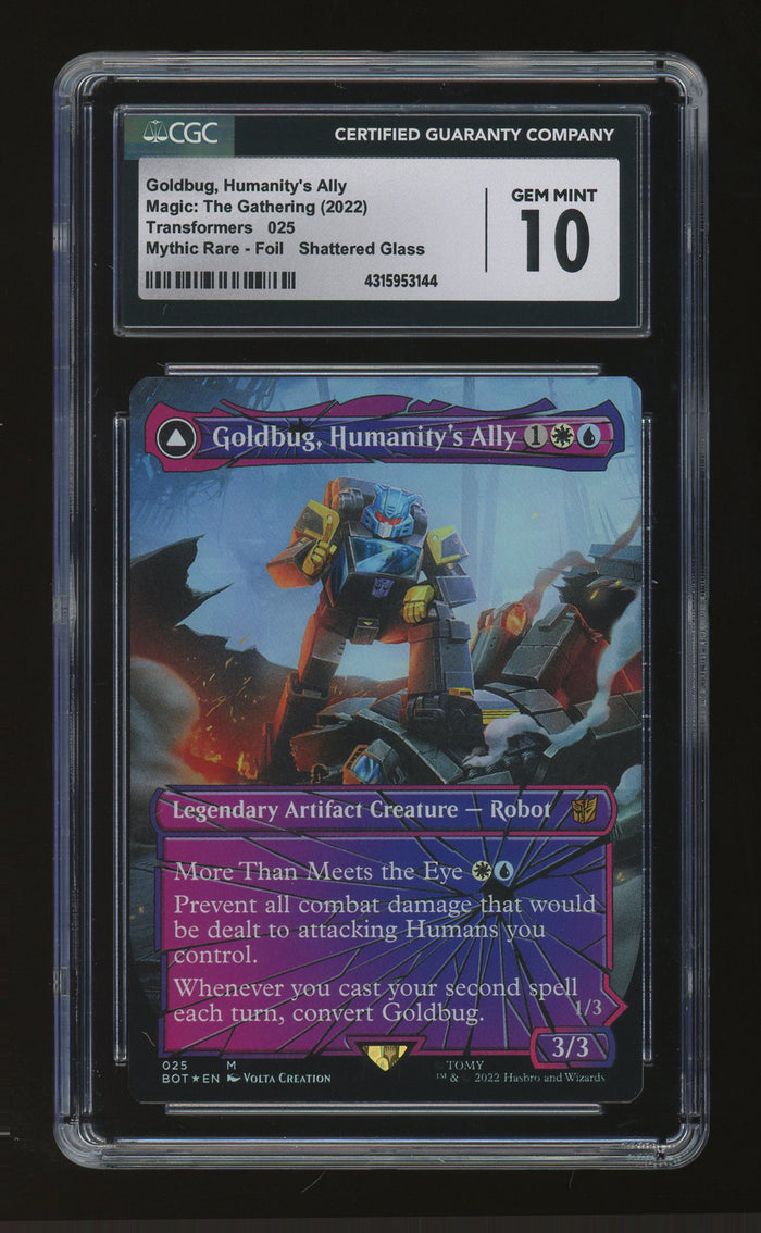 Goldbug, Humanity's Ally | Transformers (2022) | Foil | Shattered Glass | CGC 10 — front