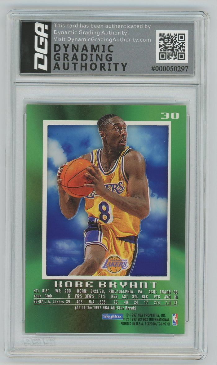 Kobe Bryant | 1996 SkyBox | E-X2000 | DGA 8 — reverse