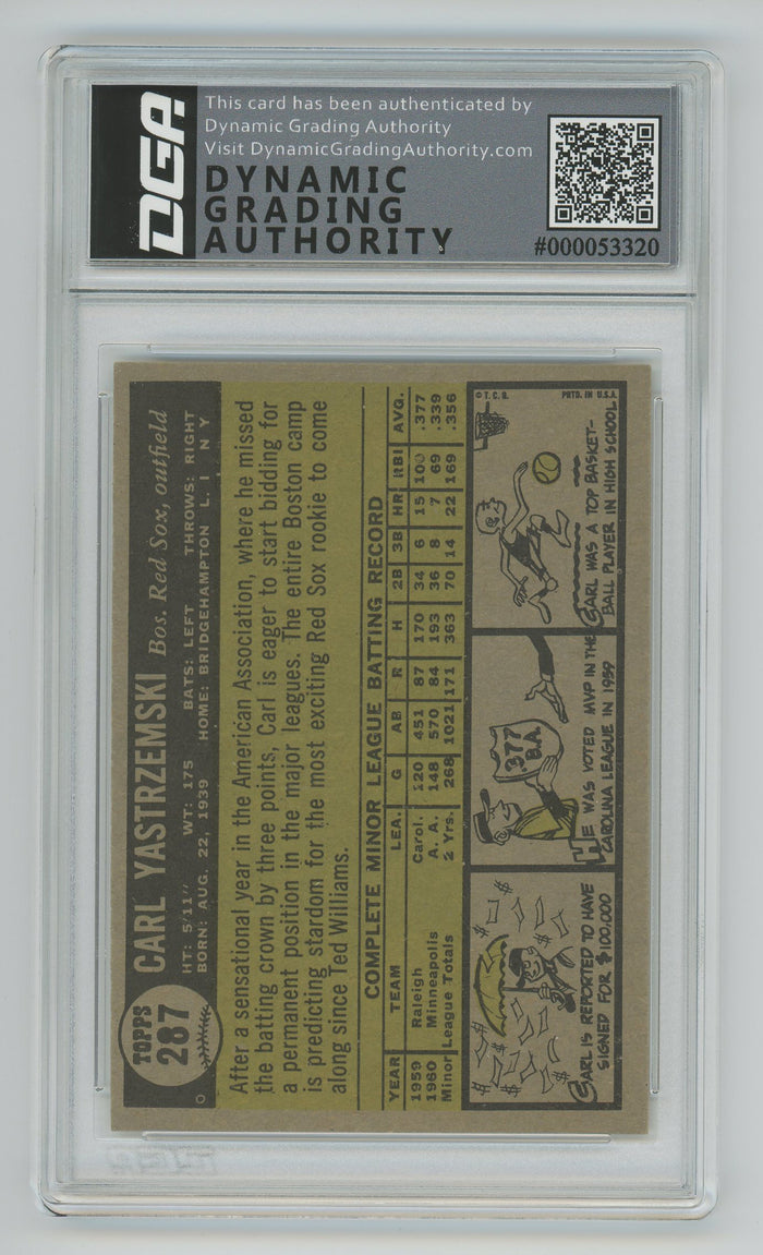 Carl Yastrzemski | 1961 Topps | DGA 8 — reverse