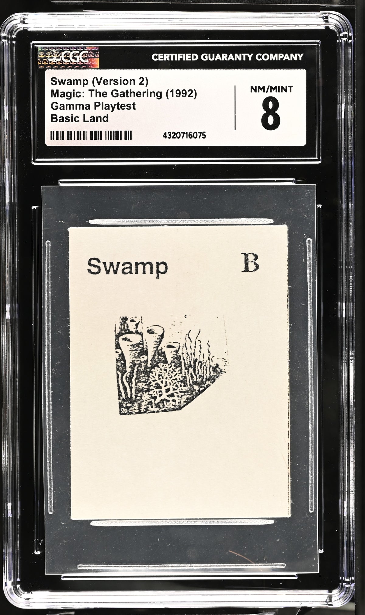 Swamp (Version 2) | Gamma Playtest | CGC | NM/Mint 8 — front