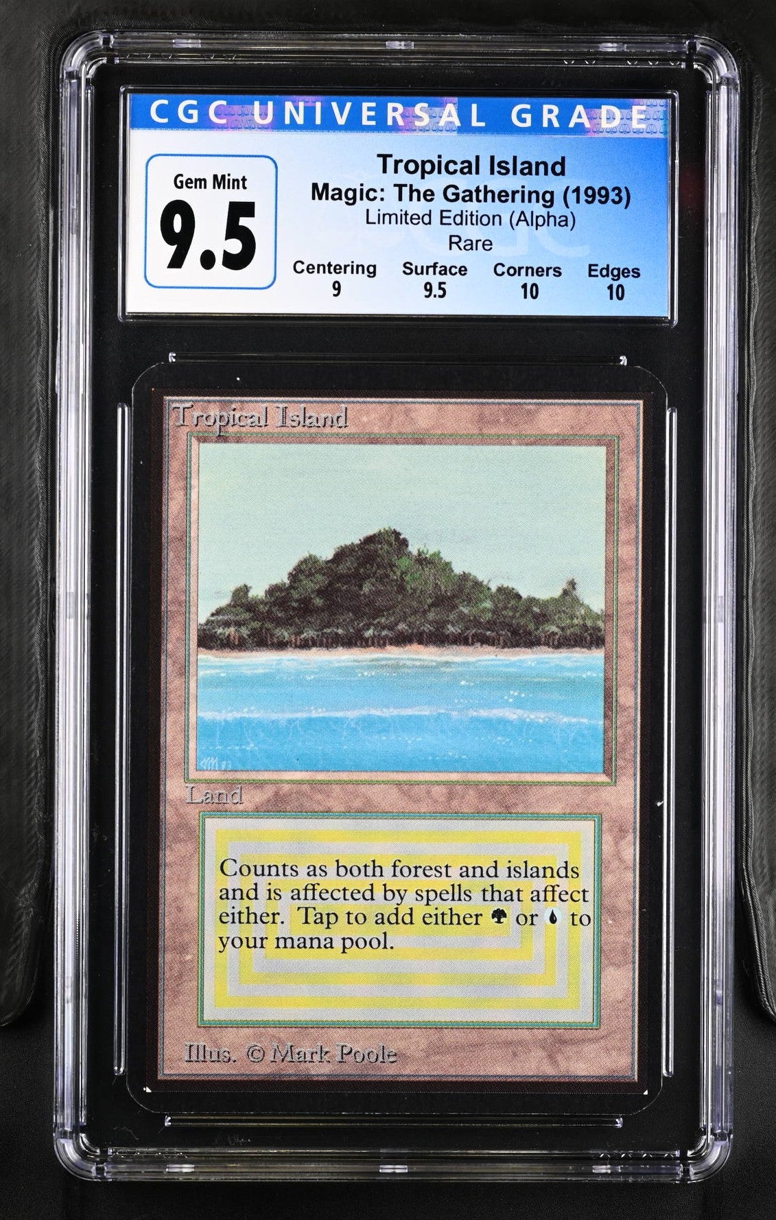 Tropical Island | Limited Edition (Alpha) | Rare | Non-Foil | CGC | Gem Mint 9.5 — front