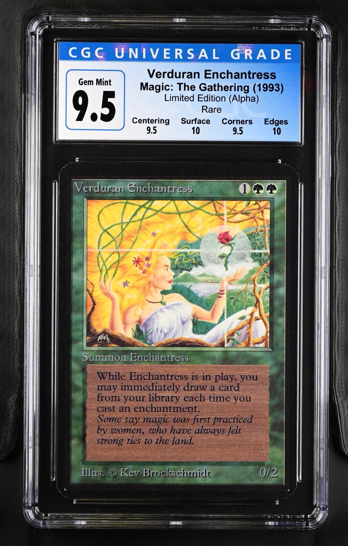 Verduran Enchantress | Limited Edition (Alpha) | Rare | Non-Foil | CGC | Gem Mint 9.5 — front