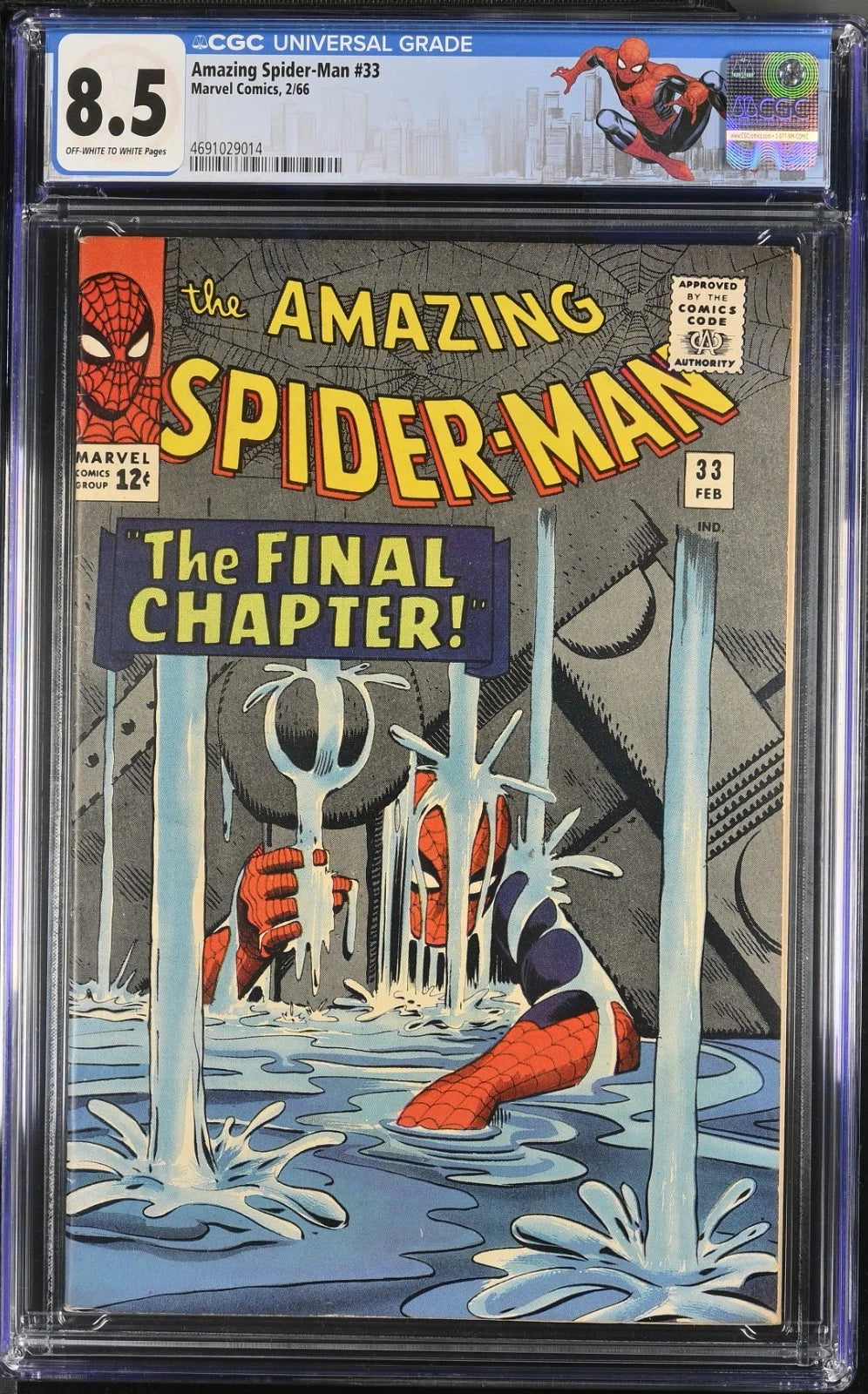 Amazing Spider-Man #33 | 1966 | Steve Ditko Cover | CGC 8.5 | OW/W — front